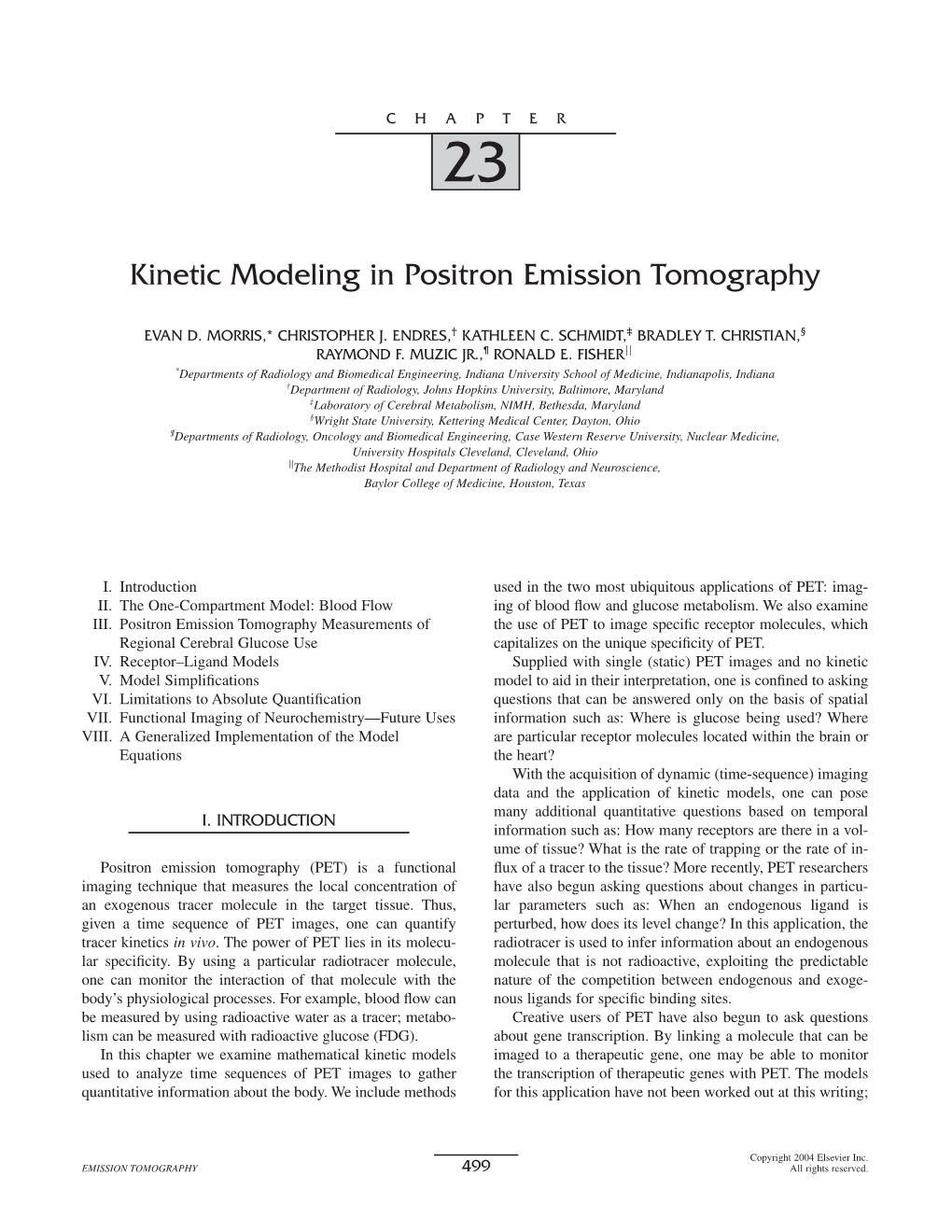 Kinetic Modeling in Positron Emission Tomography