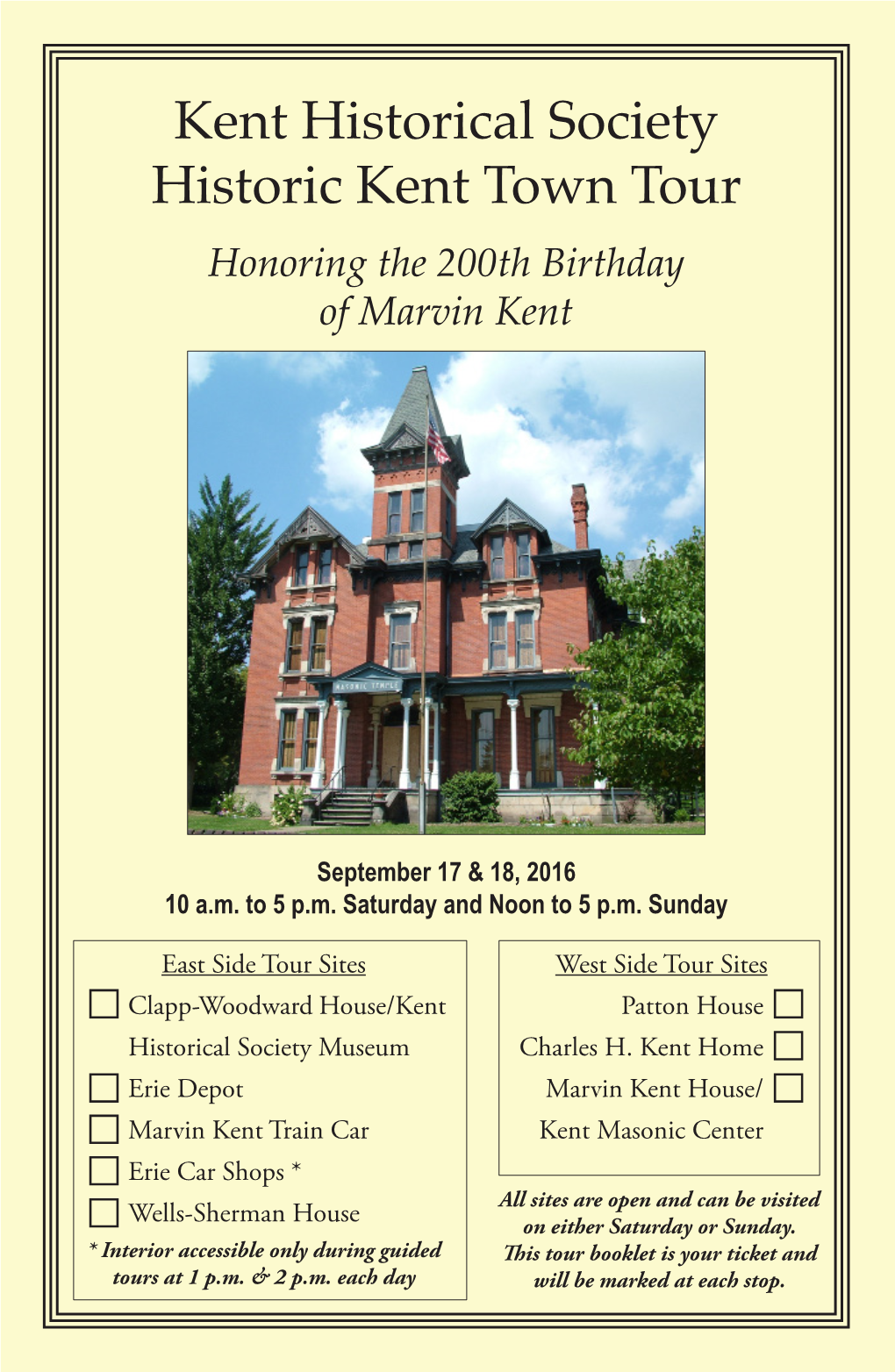 Kent Historical Society Historic Kent Town Tour Honoring the 200Th Birthday of Marvin Kent