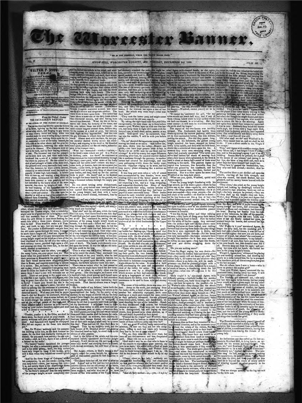 Worcester Banner 12-1839.Pdf (3.937Mb)