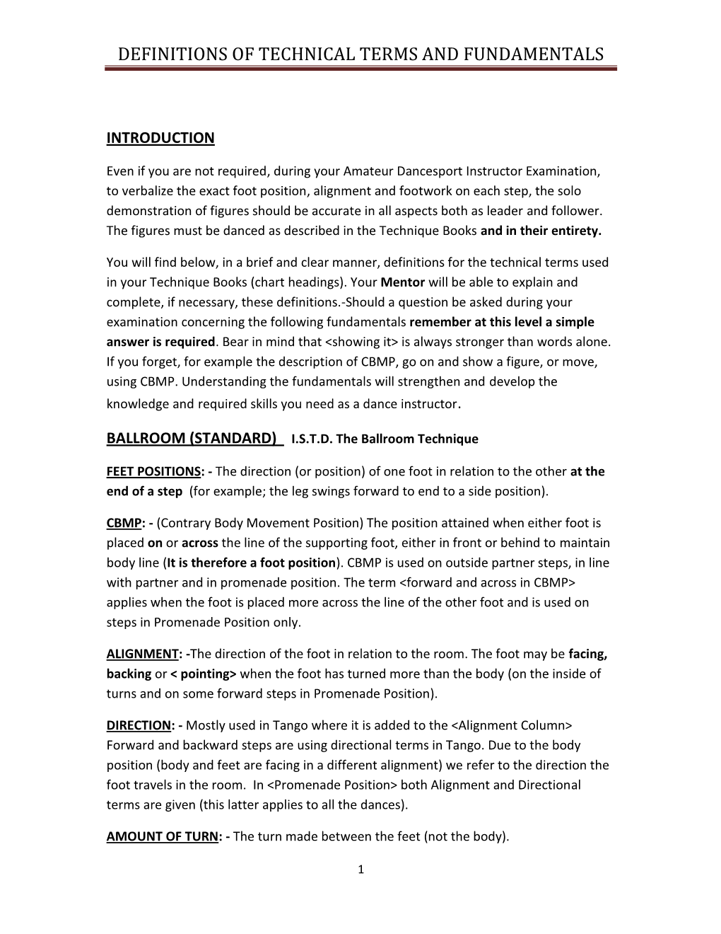 Definitions of Technical Terms and Fundamentals