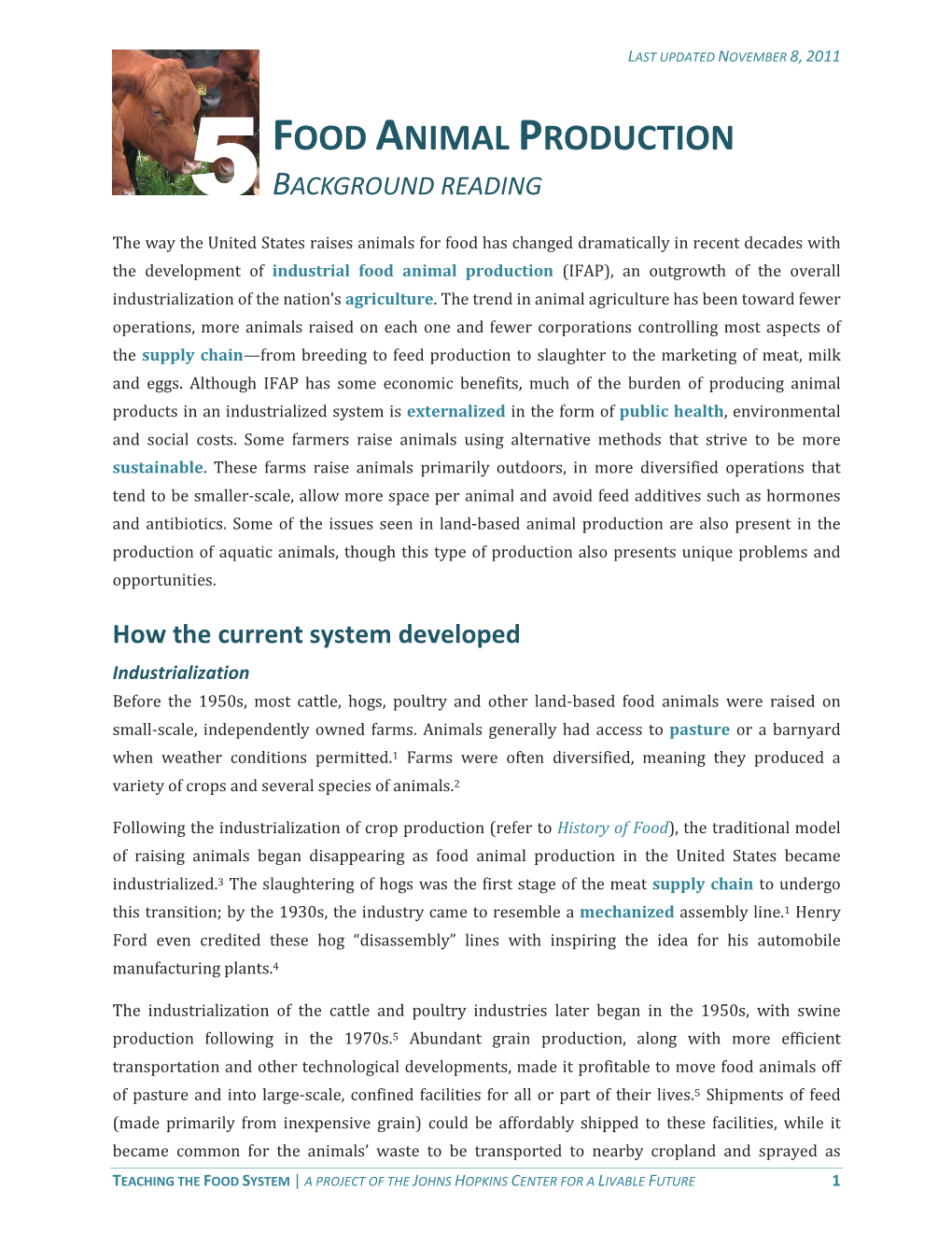 5Food Animal Production