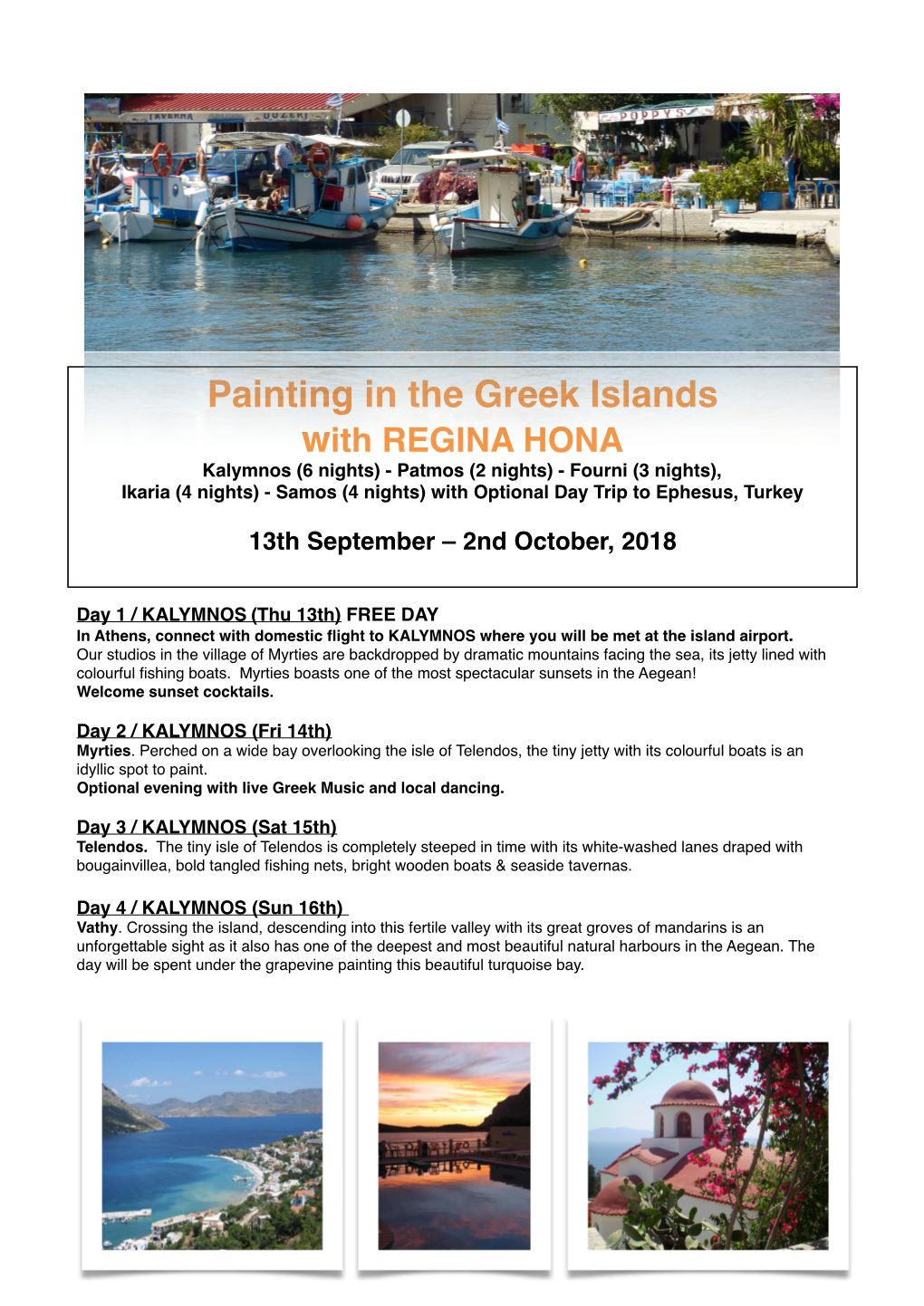 Painting in the Greek Islands with REGINA HONA