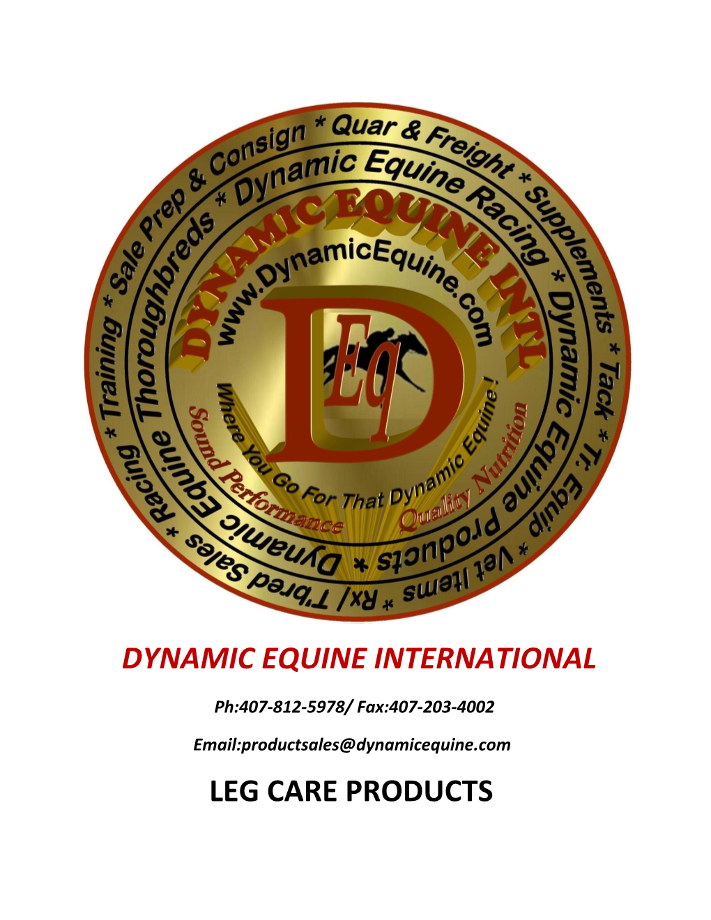Dynamic Equine International Leg Care Products