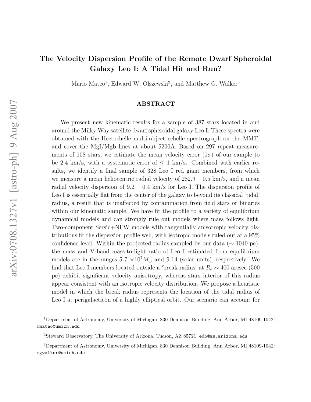 The Velocity Dispersion Profile of the Remote Dwarf Spheroidal Galaxy