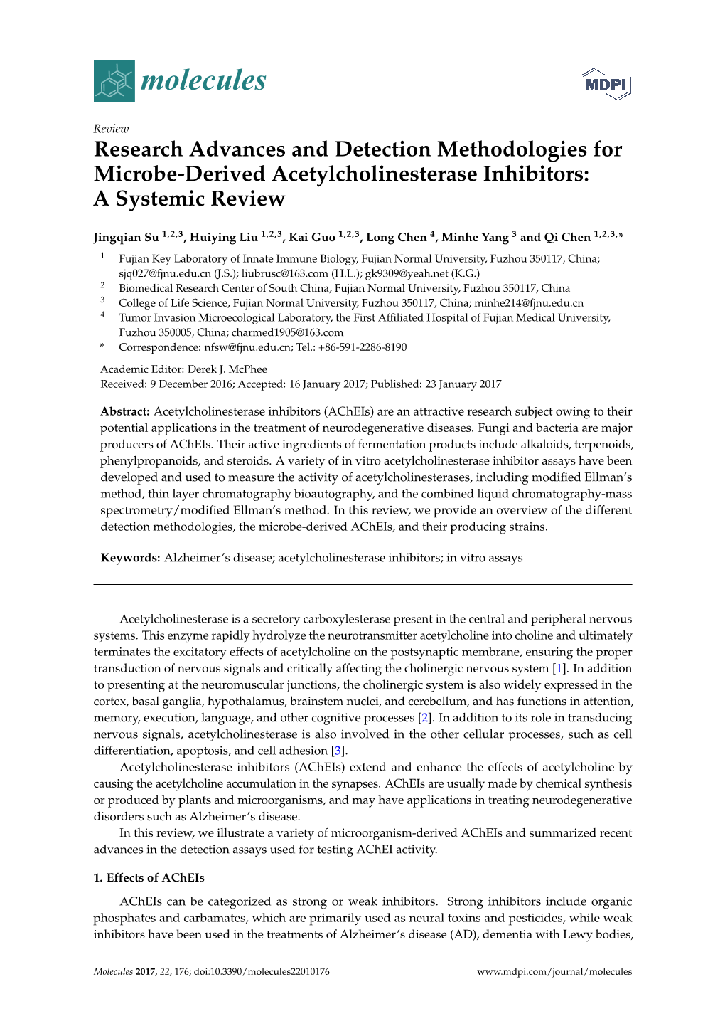 Research Advances and Detection Methodologies for Microbe-Derived Acetylcholinesterase Inhibitors: a Systemic Review