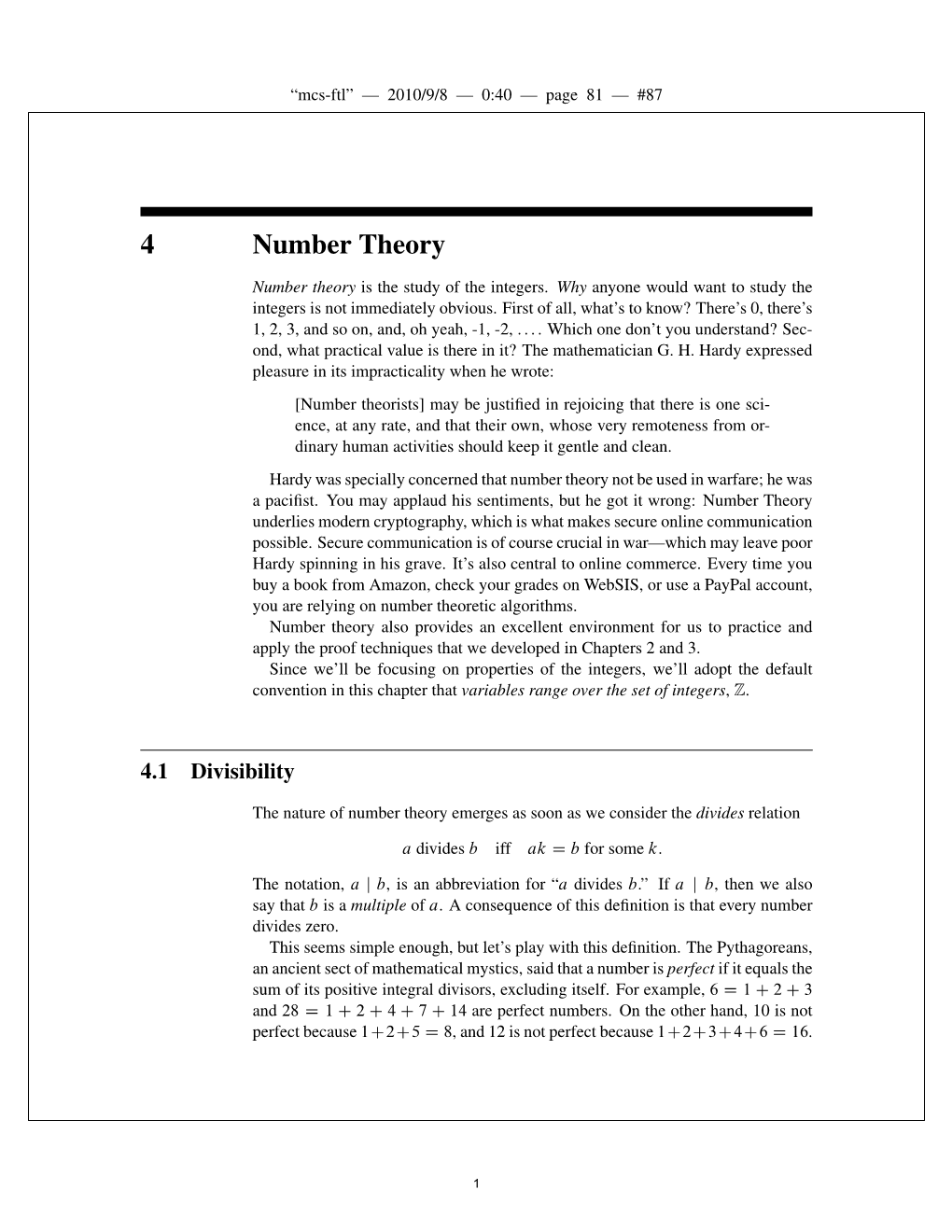 Number Theory