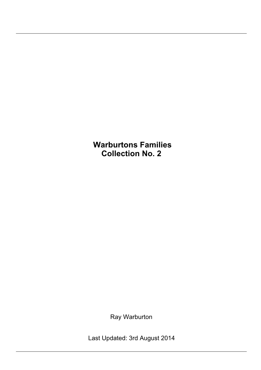 Warburtons Families Collection No. 2