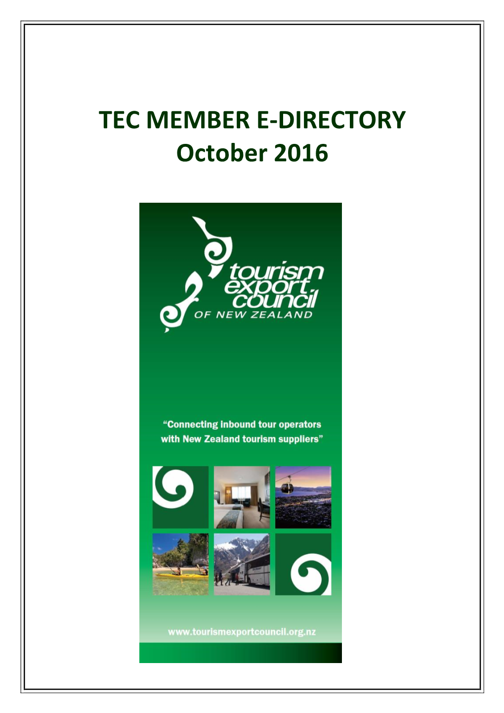 TEC MEMBER E-DIRECTORY October 2016