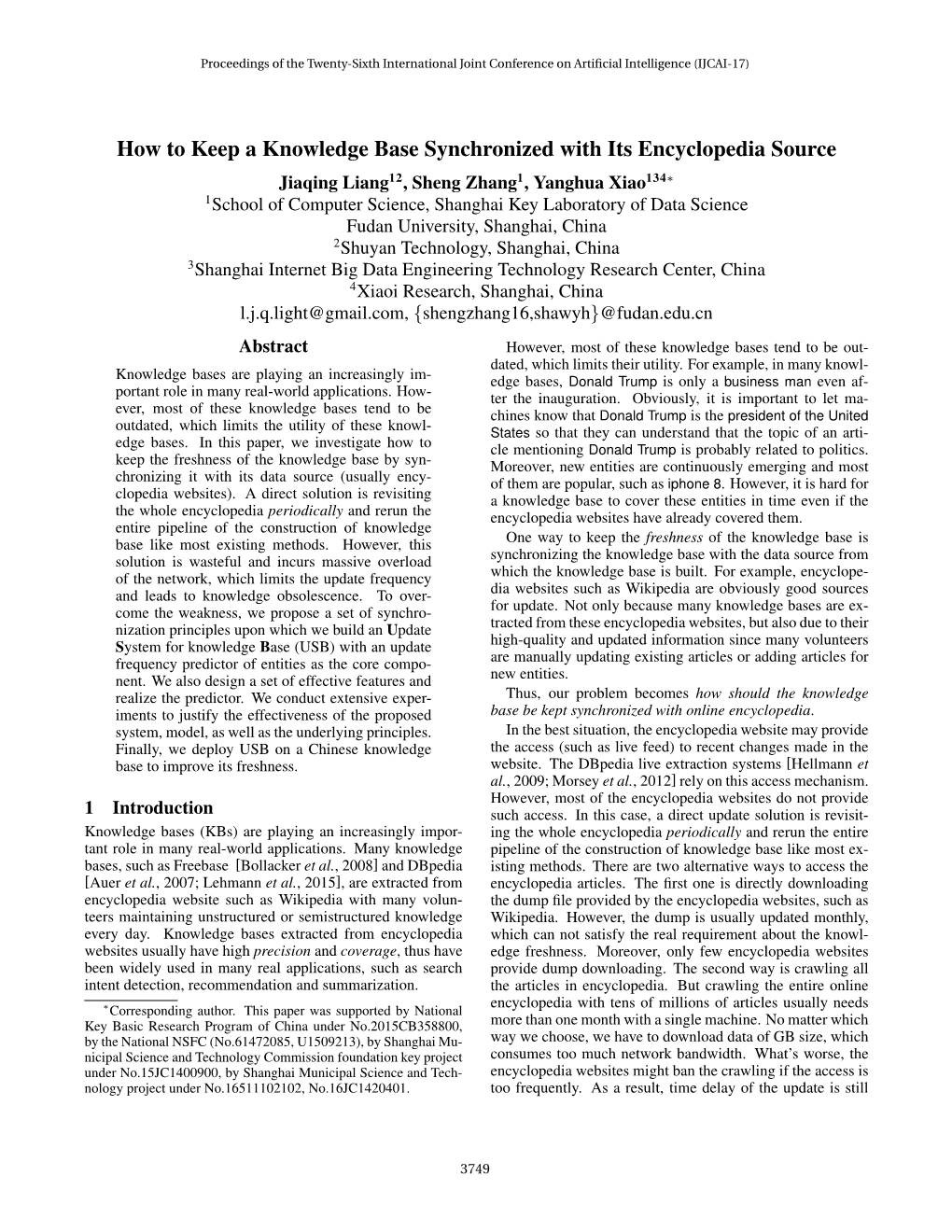 How to Keep a Knowledge Base Synchronized with Its Encyclopedia Source