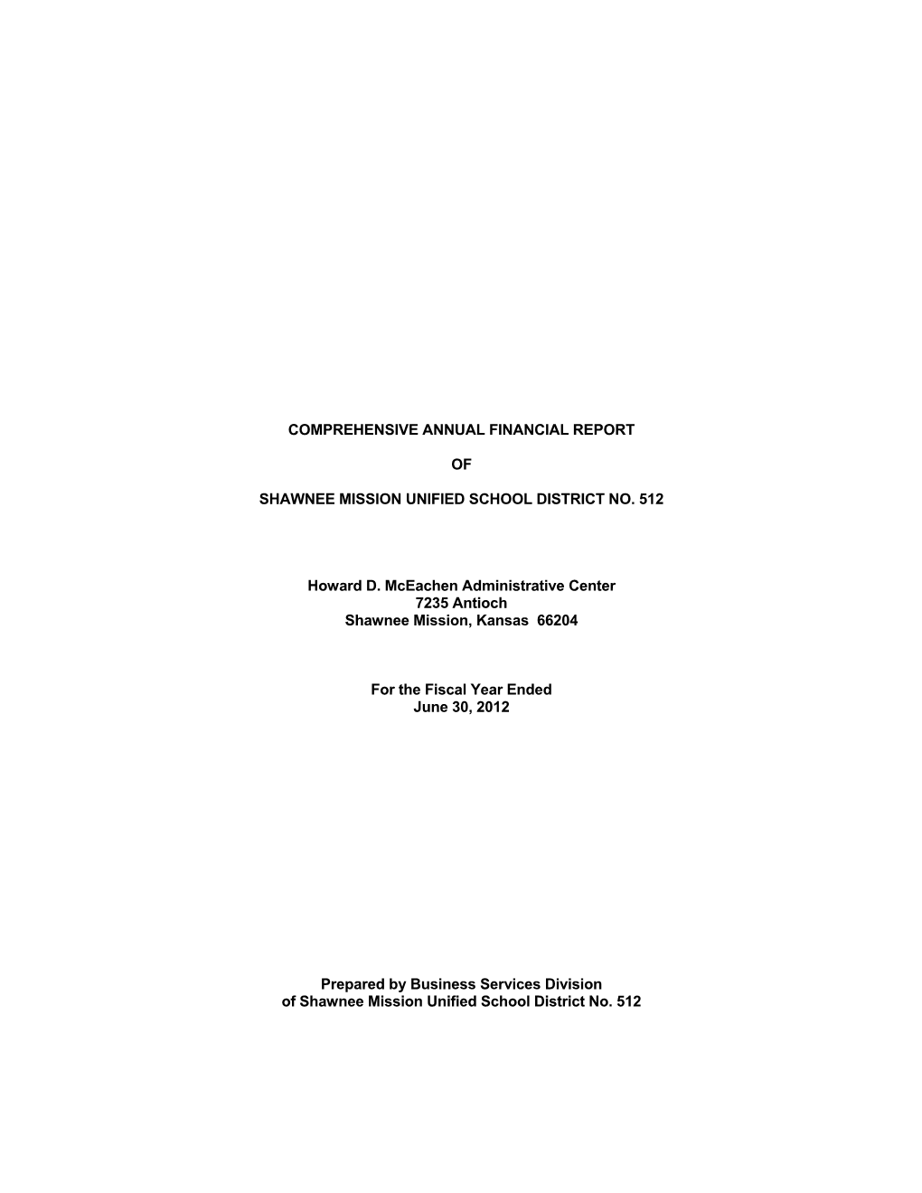 Comprehensive Annual Financial Report