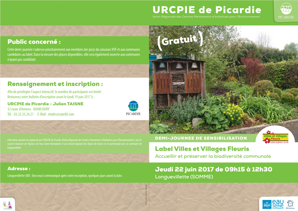 URCPIE De Picardie Union Régionale Des Centres Permanents D’Initiatives Pour L’Environnement PICARDIE