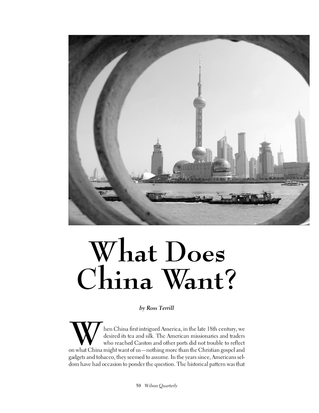 What Does China Want?