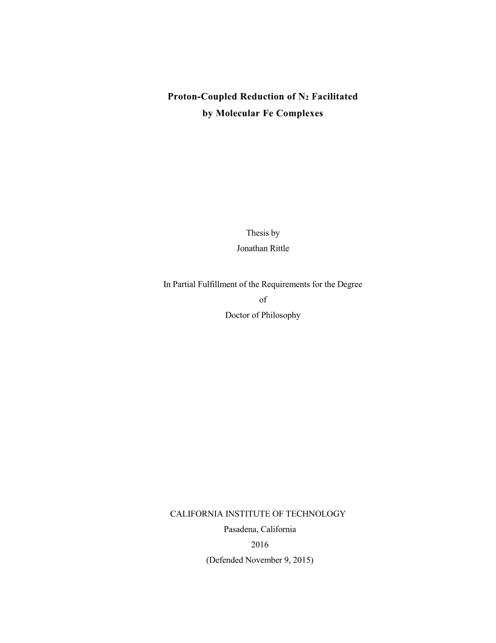 Proton-Coupled Reduction of N2 Facilitated by Molecular Fe Complexes