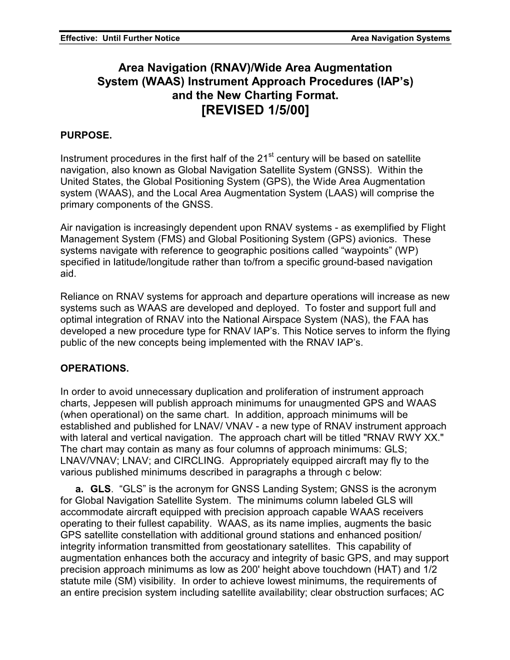 RNAV Instrument Approach Procedures (IAP's) and the New Charting Format