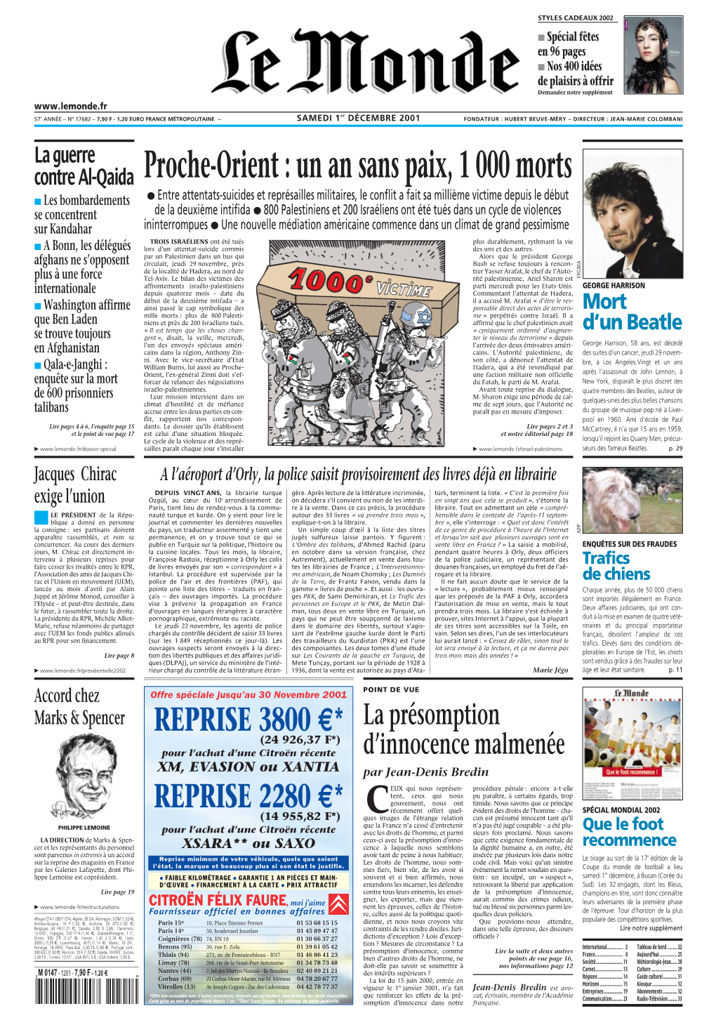 LE MONDE/PAGES&lt;UNE&gt;