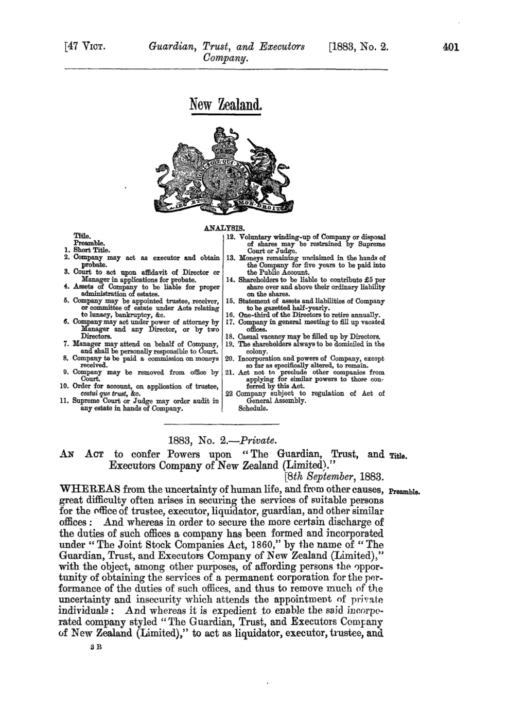 47 VICT 1883 No 2 Guardian, Trust, and Executors Company