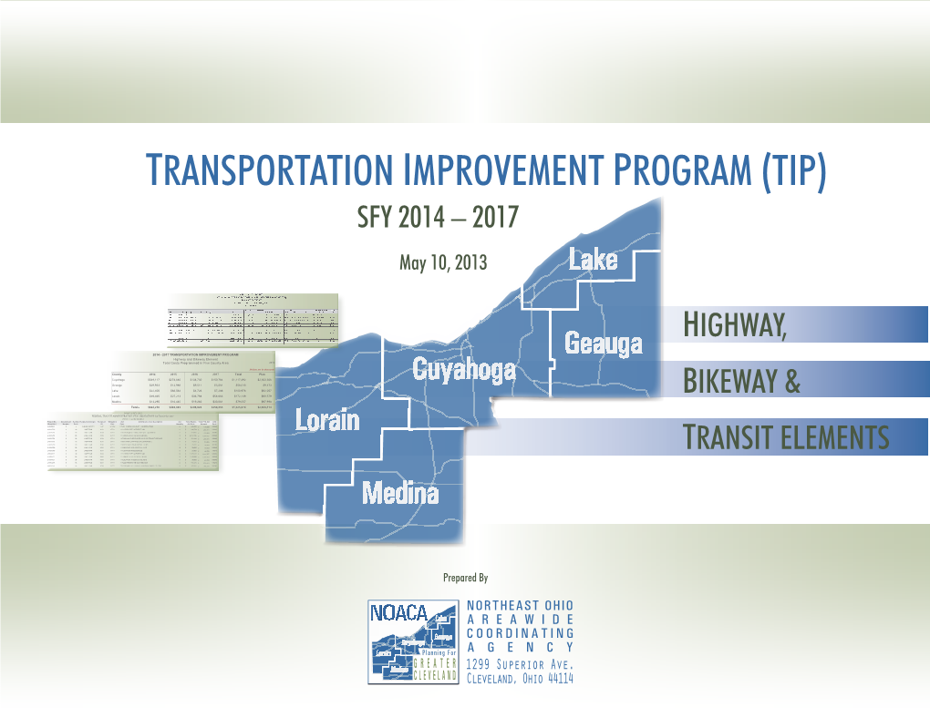 TRANSPORTATION IMPROVEMENT PROGRAM (TIP) SFY 2014 – 2017 May 10, 2013