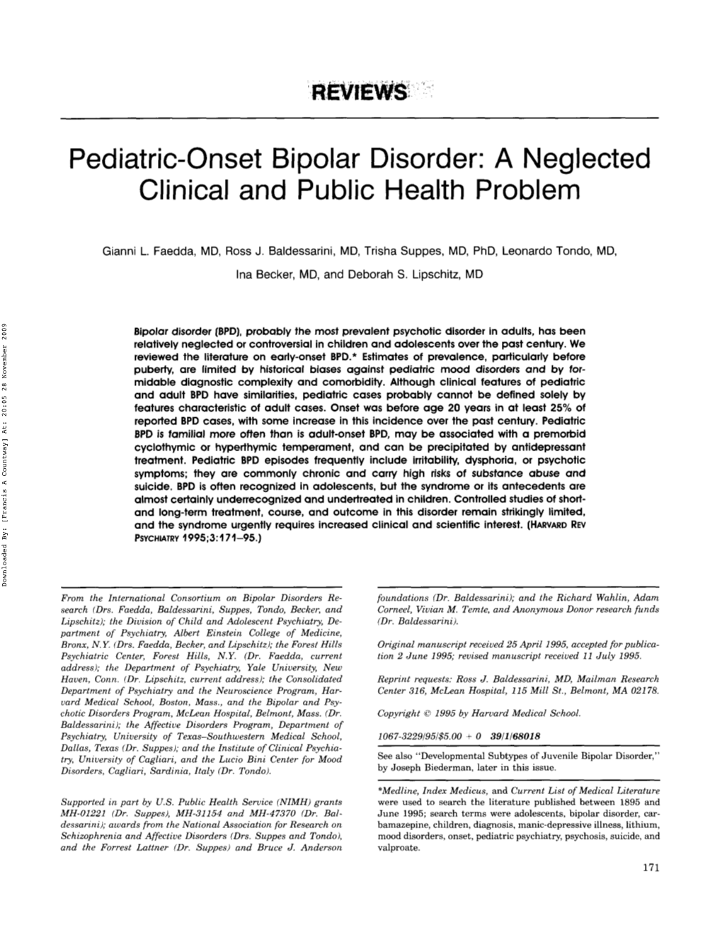 Pediatric-Onset Bipolar Disorder: a Neglected Clinical and Public Health Problem
