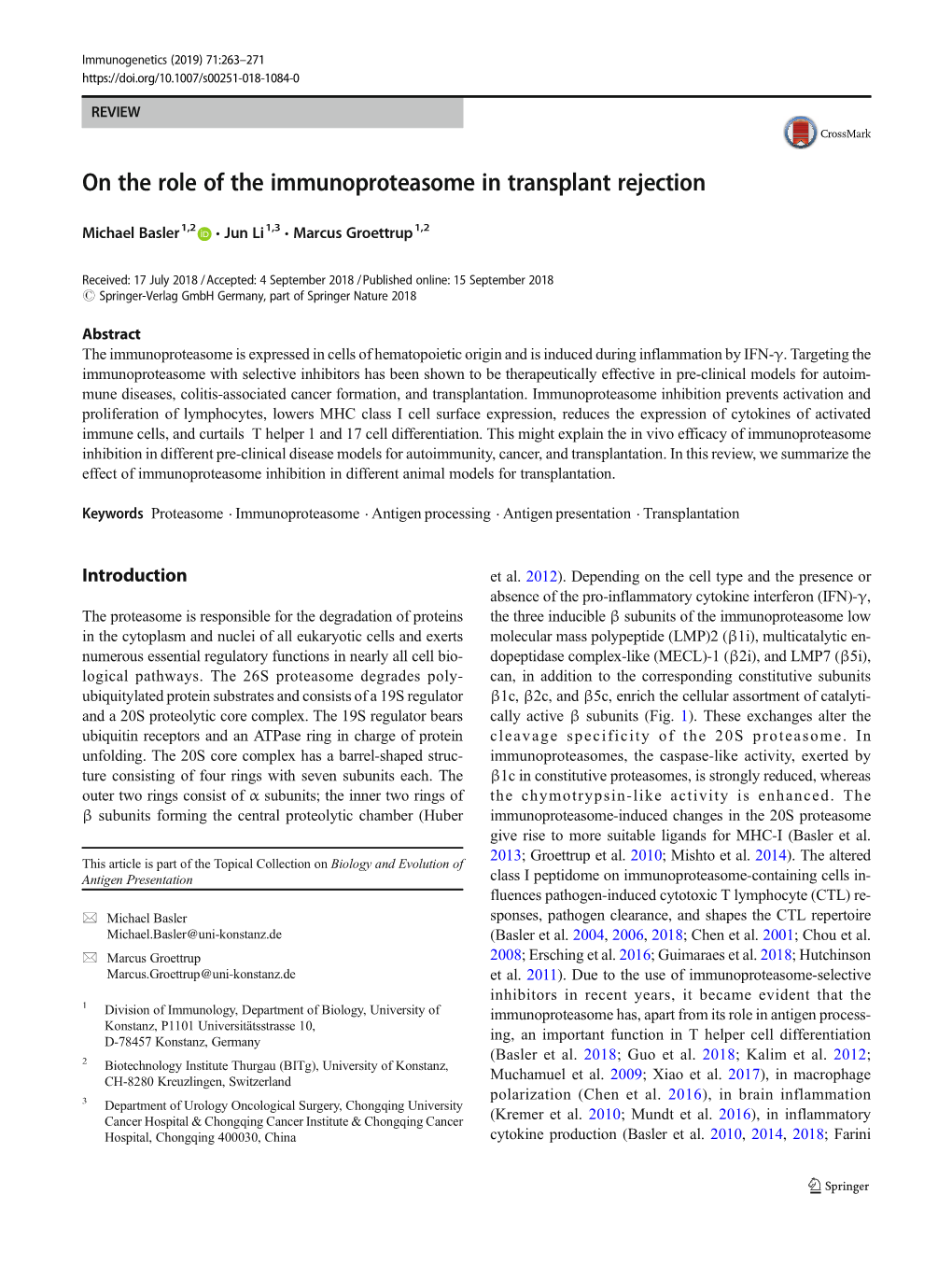 On the Role of the Immunoproteasome in Transplant Rejection