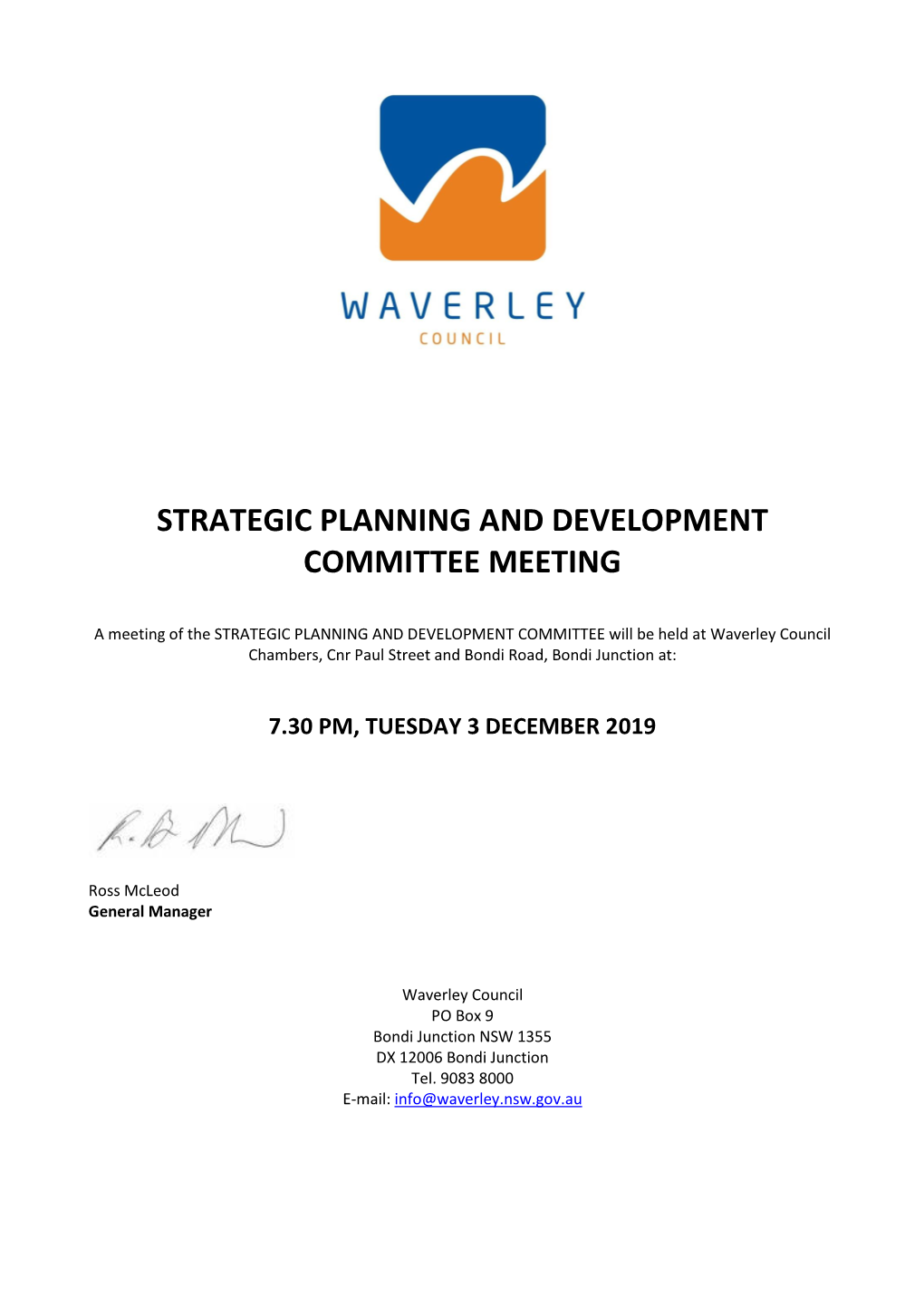 Agenda of Strategic Planning and Development Committee