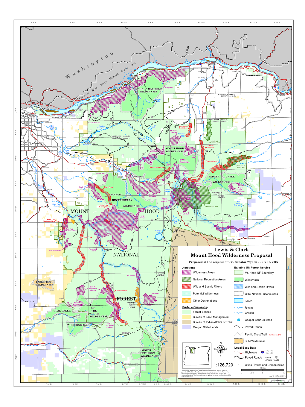 Lewis and Clark Mount Hood Final Wilderness Map 2009