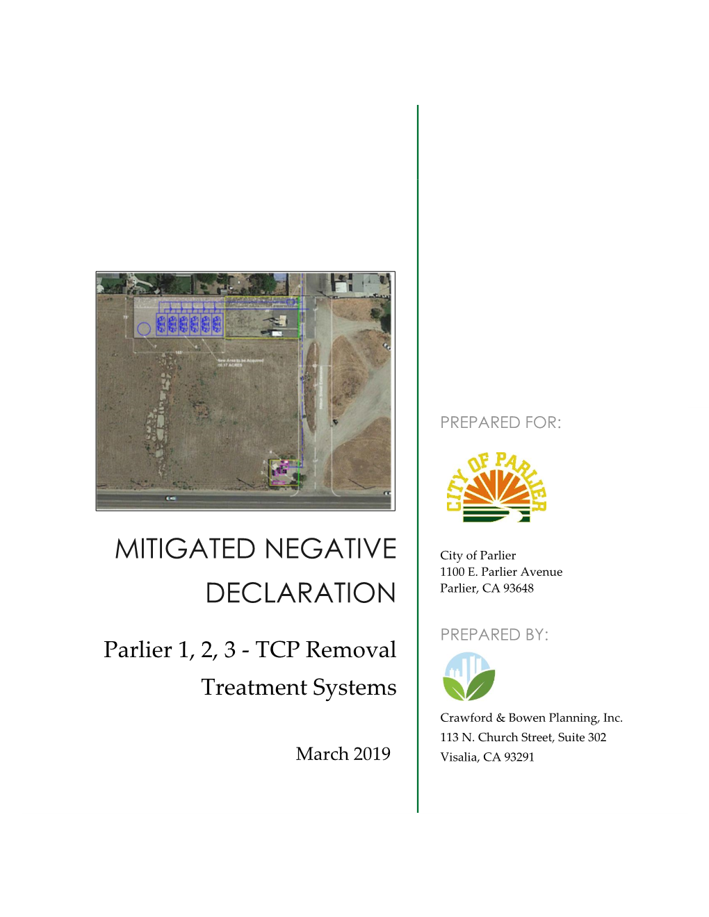 Mitigated Negative Declaration Parlier 1, 2, 3 – TCP Removal Treatment Systems