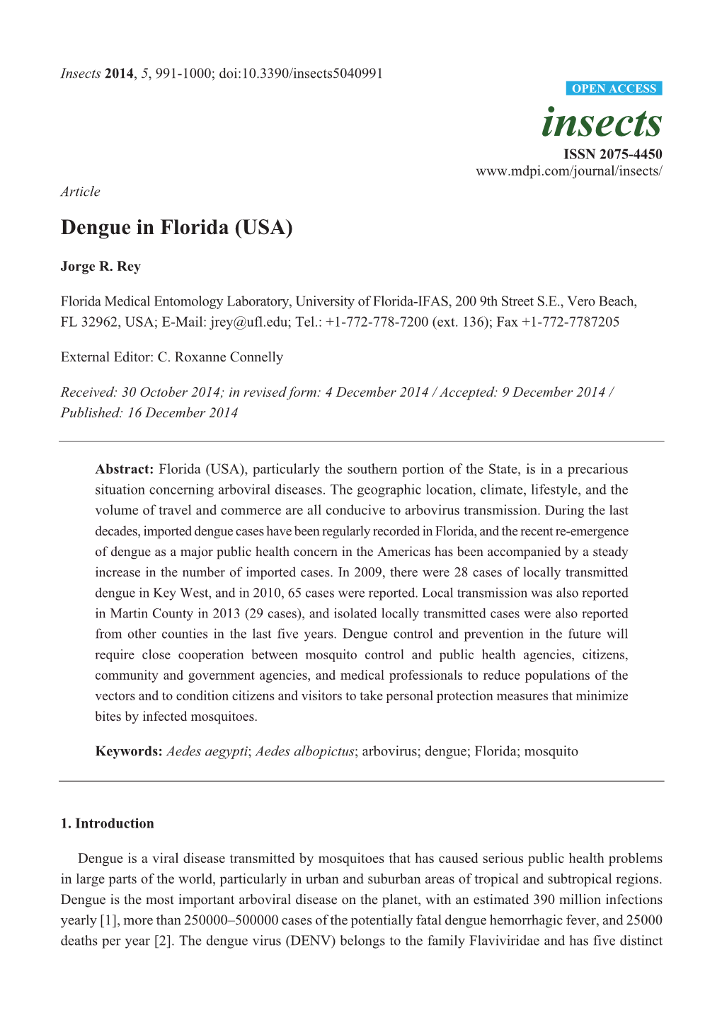 Dengue in Florida (USA)