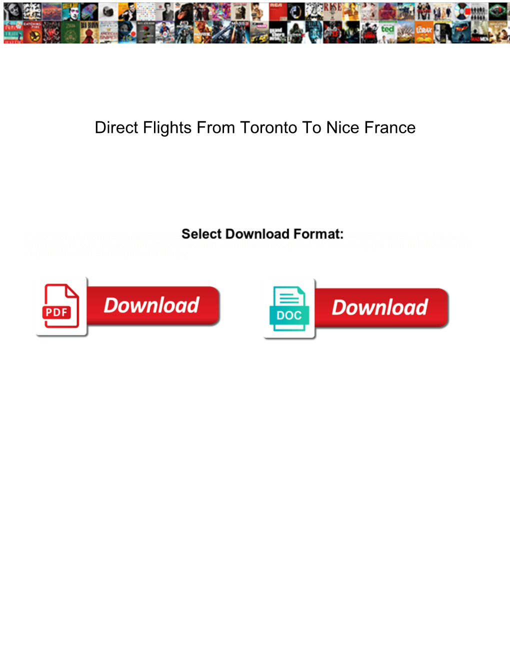 Direct Flights from Toronto to Nice France