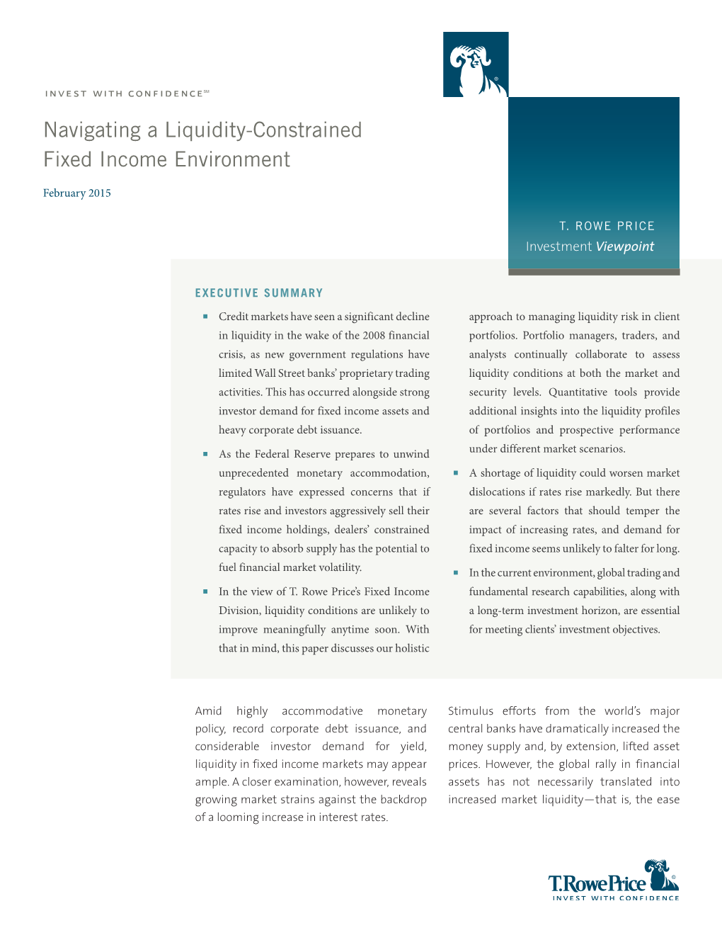 Navigating a Liquidity-Constrained Fixed Income Environment