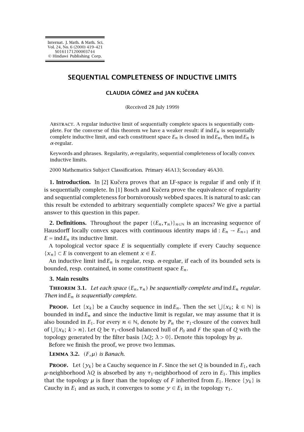 Sequential Completeness of Inductive Limits