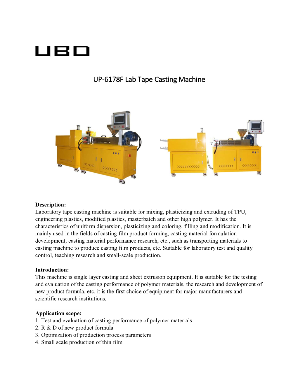 UP-6178F Lab Tape Casting Machine