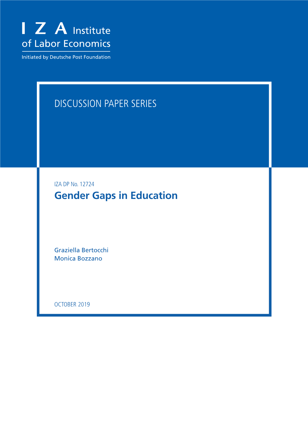 Gender Gaps in Education