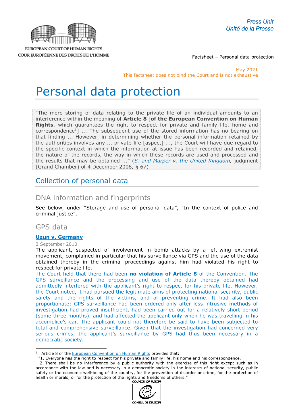 Personal Data Protection