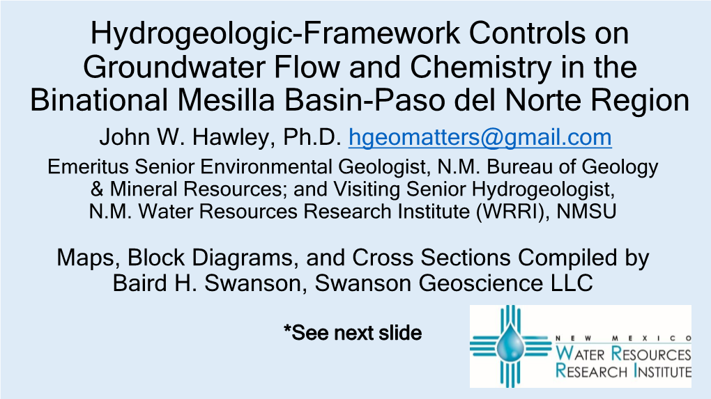 Groundwater Sustainability in Mesilla Basin