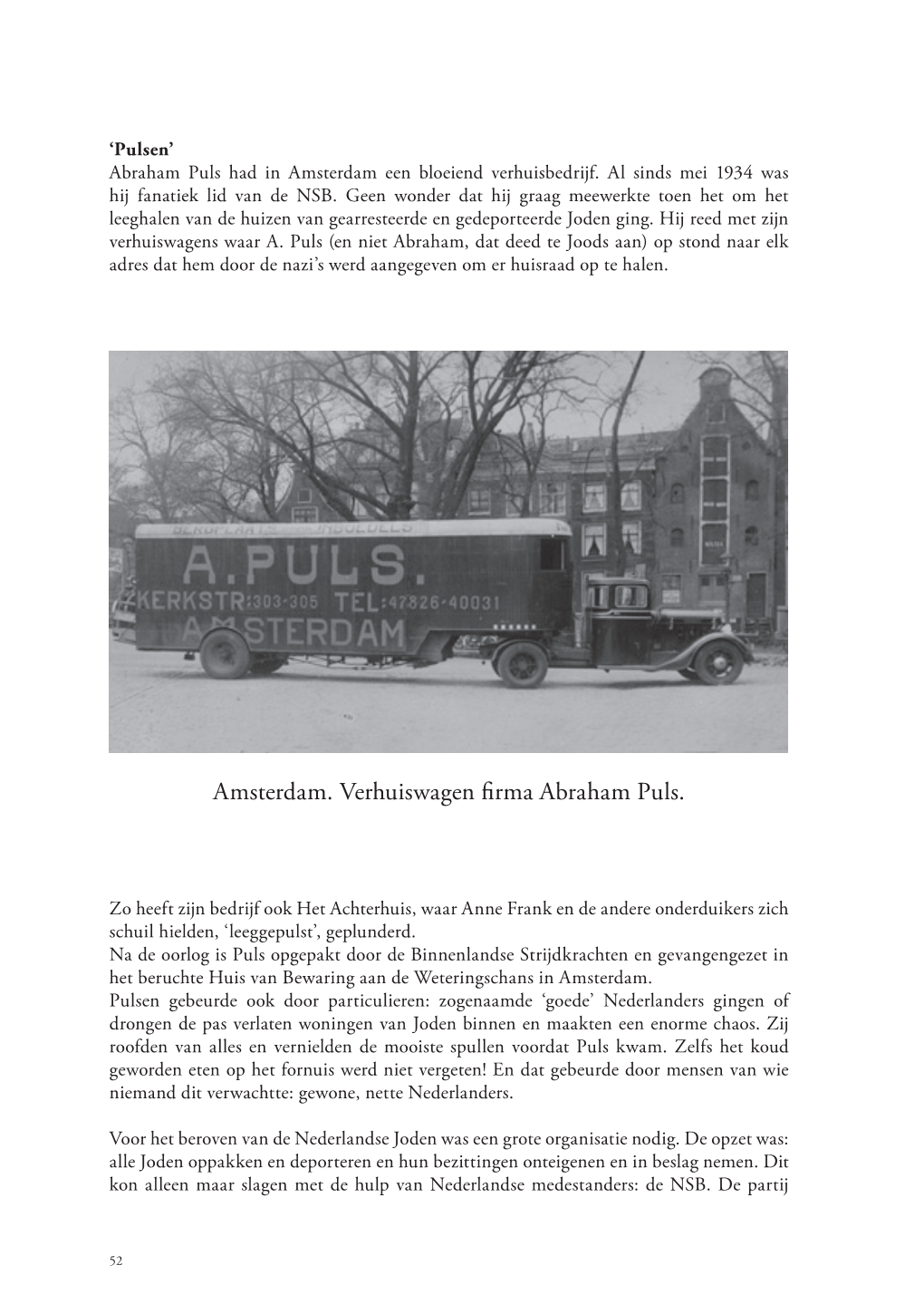 Amsterdam. Verhuiswagen Firma Abraham Puls