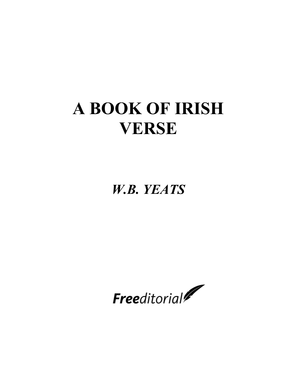 A Book of Irish Verse