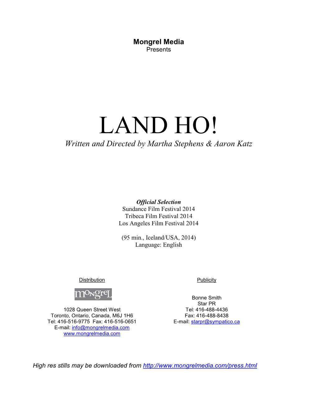 LAND HO! Written and Directed by Martha Stephens & Aaron Katz