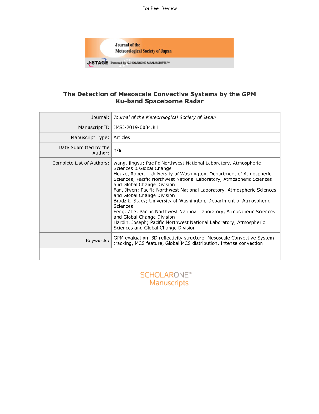 The Detection of Mesoscale Convective Systems by the GPM Ku-Band Spaceborne Radar