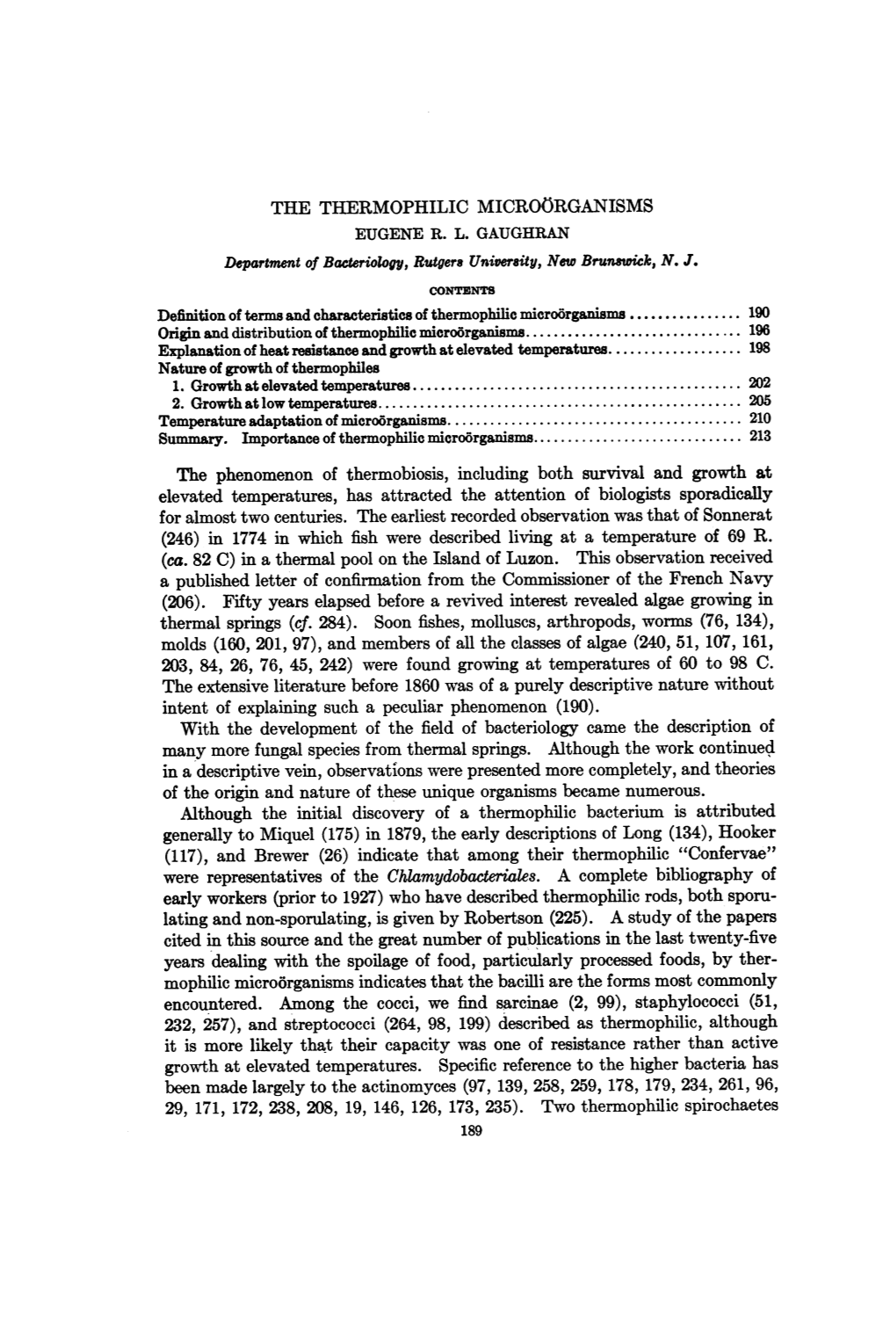 Temperature Adaptationofmicrobrganisms