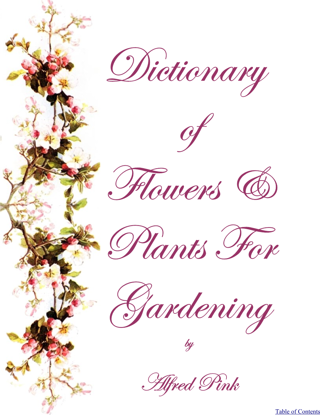 Dictionary of Flowers and Plants for Gardening