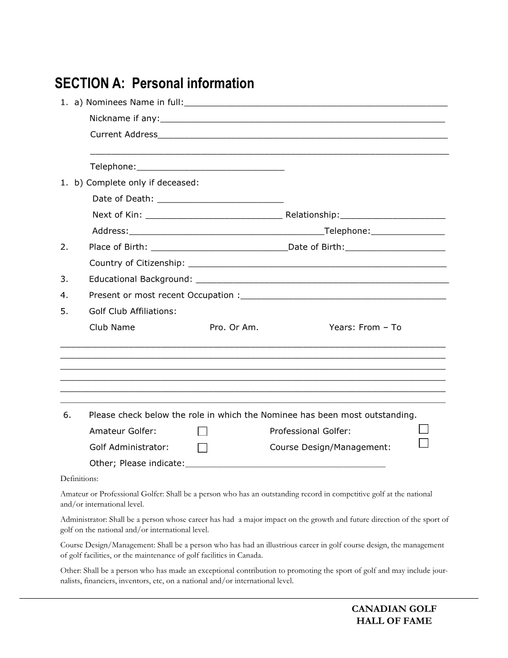 SECTION A: Personal Information 1