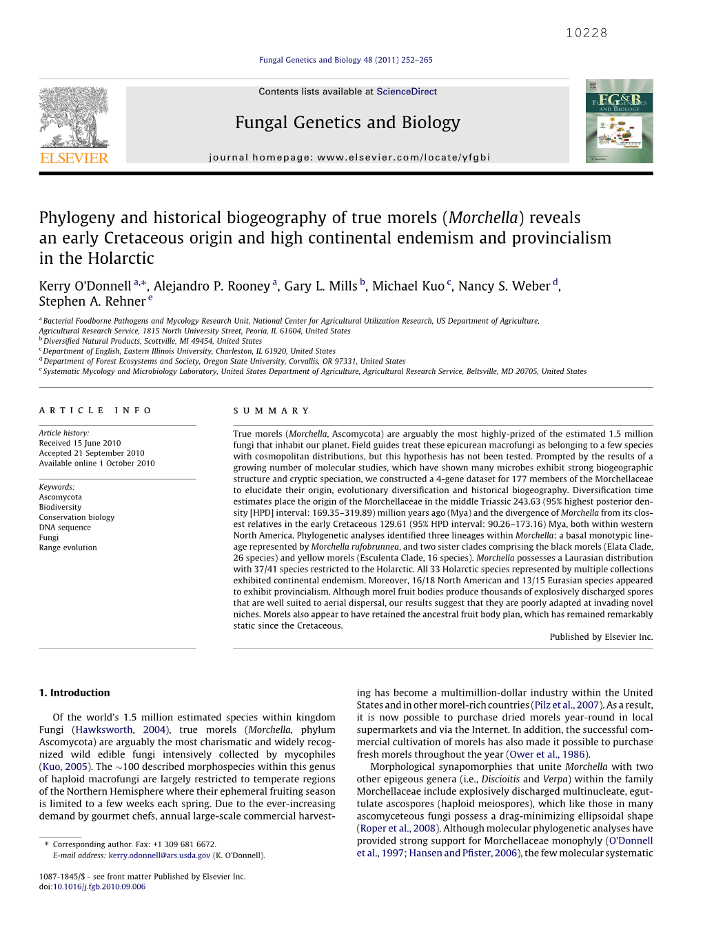 Phylogeny and Historical Biogeography of True Morels