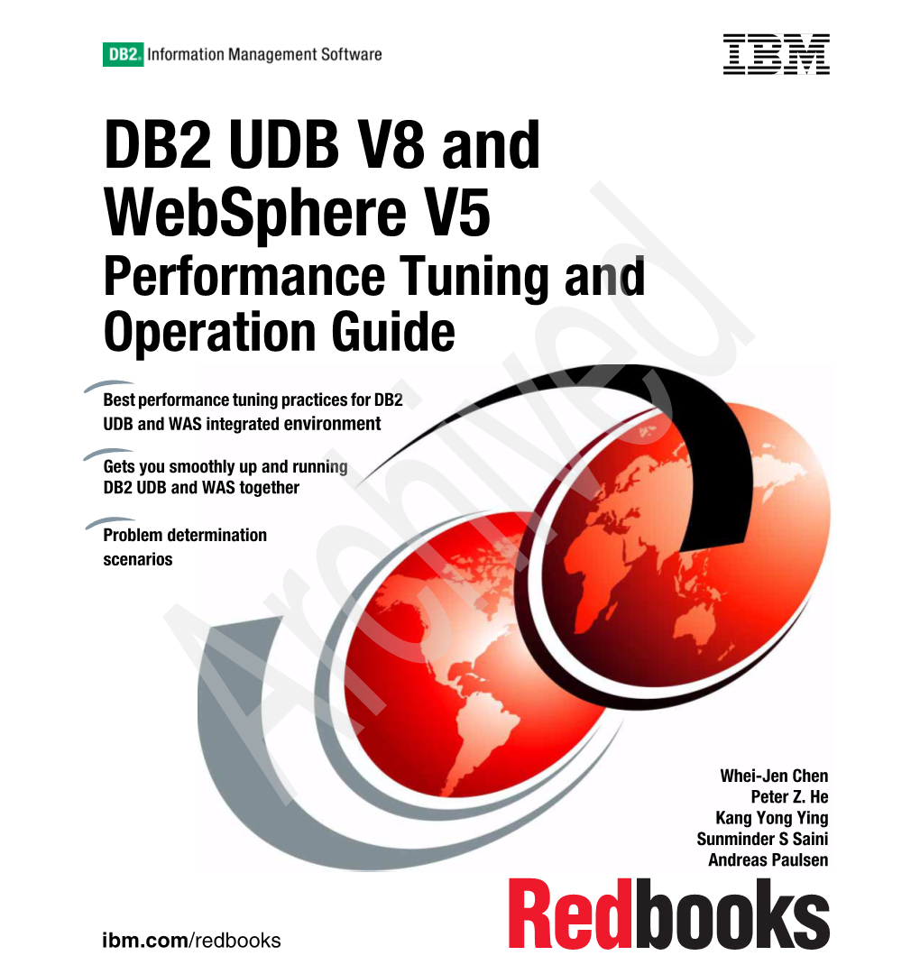 DB2 UDB V8 and Websphere V5 Performance Tuning and Operation Guide