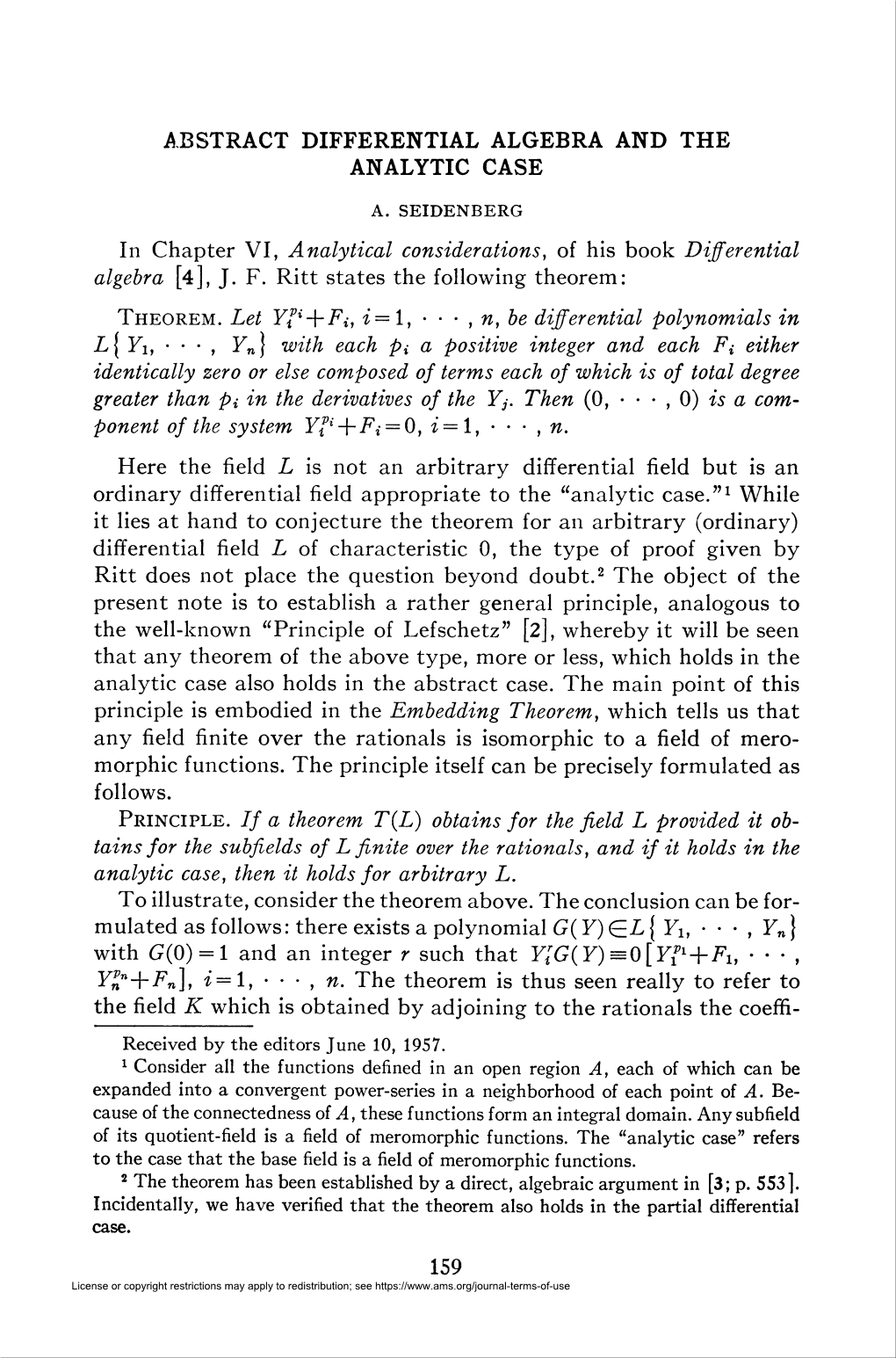 Abstract Differential Algebra and the Analytic Case