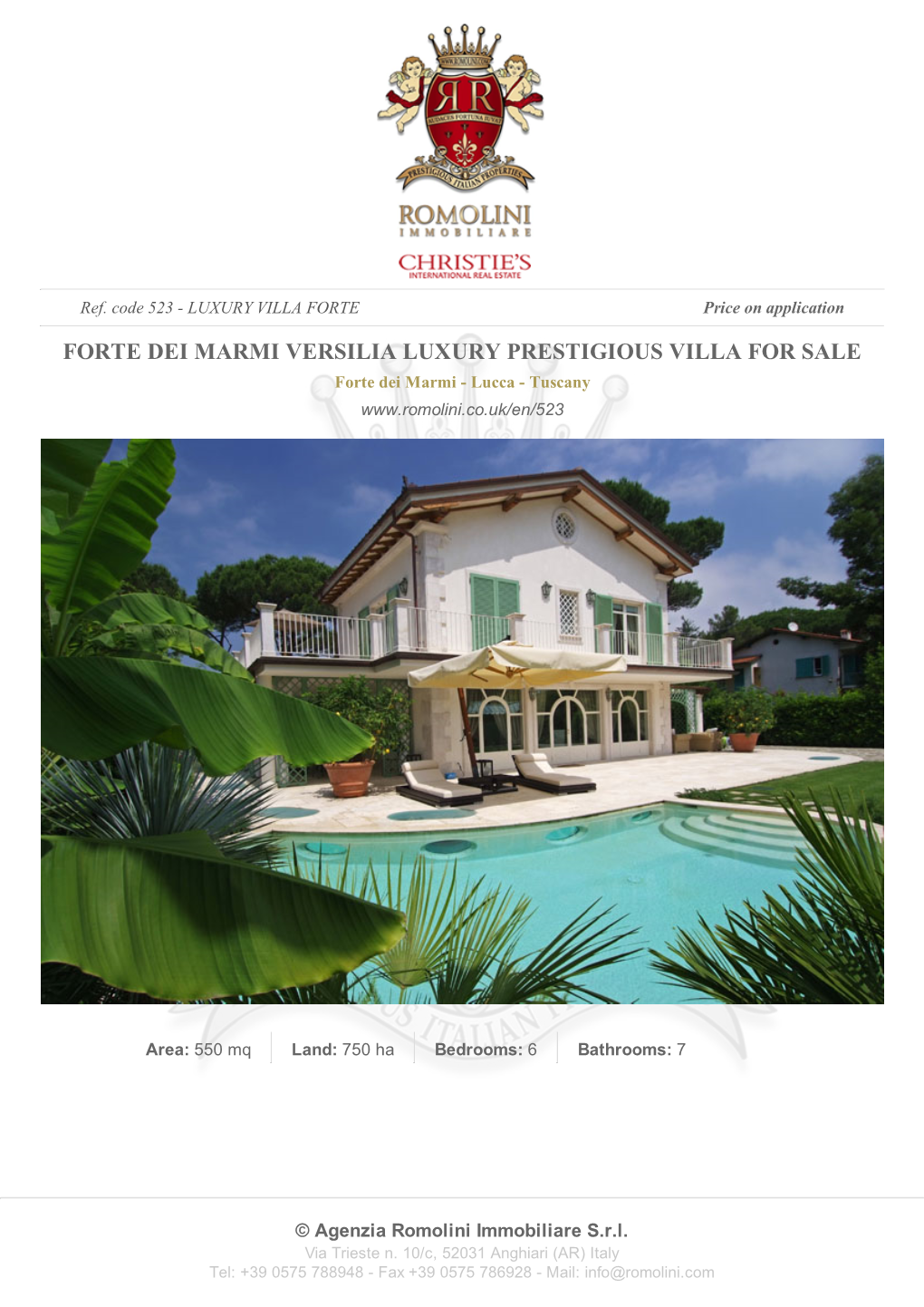 FORTE DEI MARMI VERSILIA LUXURY PRESTIGIOUS VILLA for SALE Forte Dei Marmi - Lucca - Tuscany