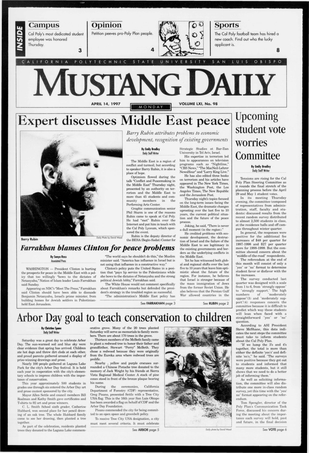 Mustang Daily, April 14, 1997