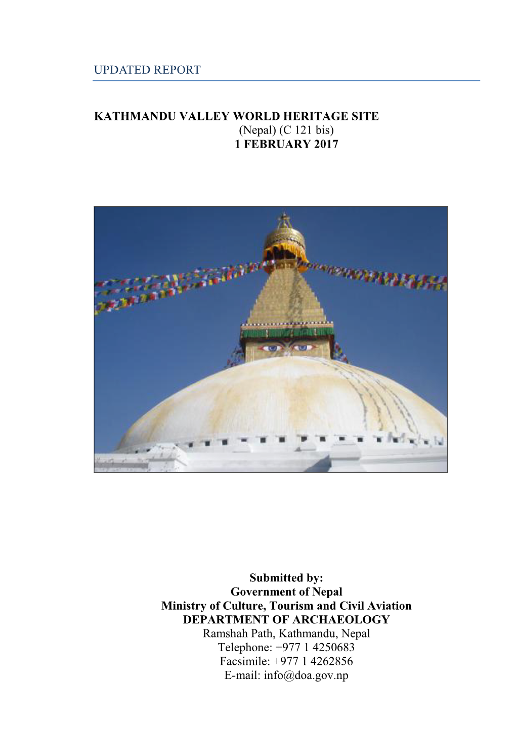Updated Report Kathmandu Valley World Heritage Site