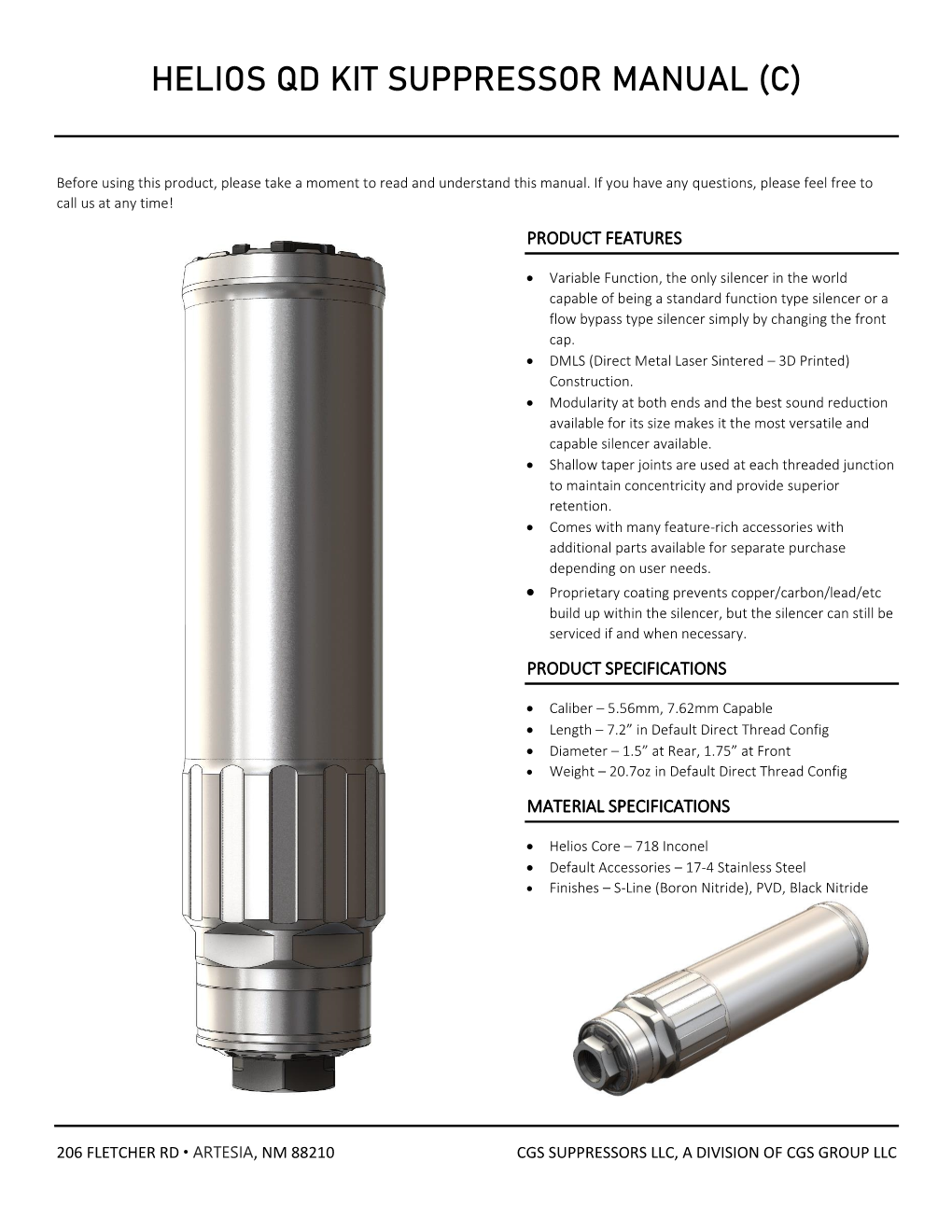 Helios Qd Kit Suppressor Manual (C)