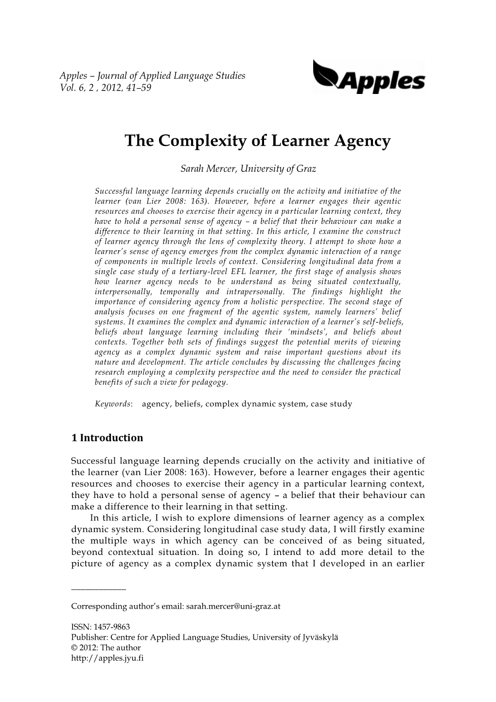 The Complexity of Learner Agency