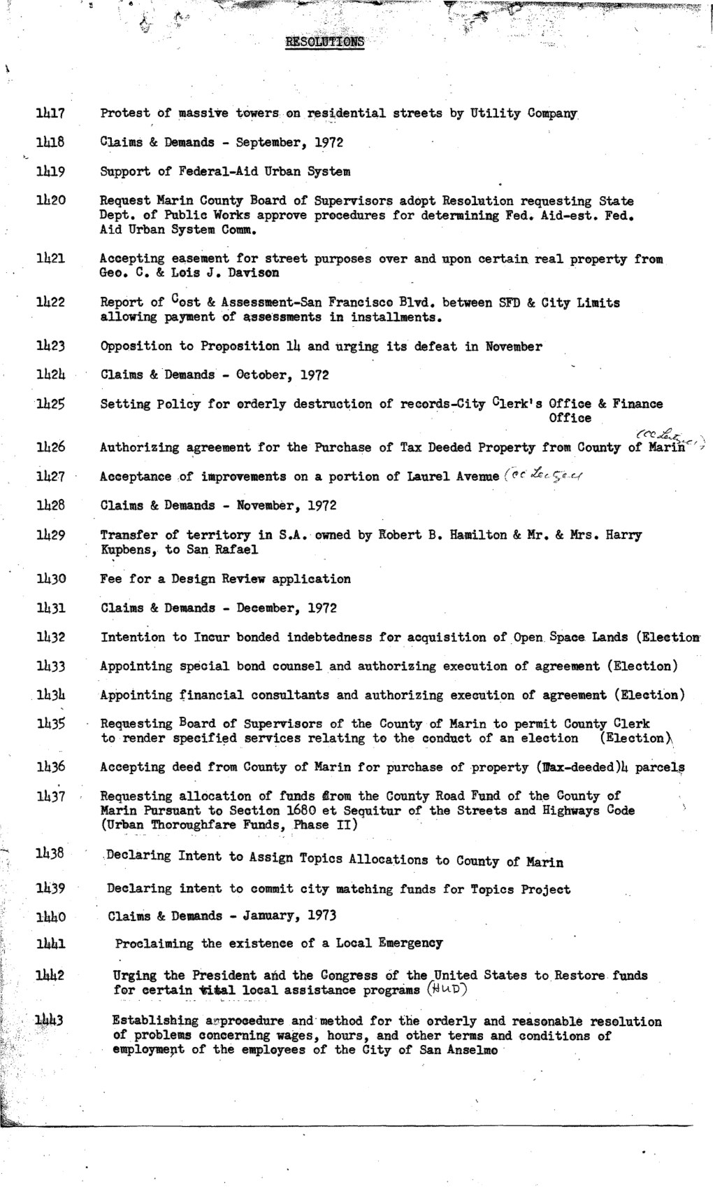 '.L~:'I~' ,,:':;'.' ' ,:' Of.Prob1ems Concerning Wages, Hours, and Other Terms and Conditions of Elltploymejlt of the Employees of the Oi Ty of San Anselmo ' Ffi (